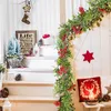 New Christmas Wreath Rattan Artificial Vines Hanging Floral Wreath Christmas Ornament for Home Christmas Door Frame Background Decor