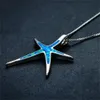 Pendant Necklaces Ekopdee Trendy Blue Star For Women Female Starfish Sea Necklace Ocean Summer Beach Jewelry Collar 230517