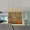 Ljuskrona Rose Gold Restaurant ljuskrona Enkel modern duplex Building Bar Counter Hall Creative Personality Designer LED Long Lamp