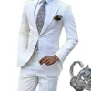 Costumes pour hommes blanc smoking de mariage pour le marié revers en pointe Slim Fit hommes Design de mode vêtements d'affaires 2 pièces veste avec pantalon 2023