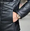 Men's Down 2023 Mens Casual Male Short Slim coreano della giacca invernale da uomo in pelle con risvolto