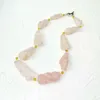 CHOKER LII JI PINK Ожерелье 56 см розовые Quartzs Лимон Джейд Продажа Женщины Ювелирные изделия