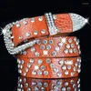 Riemen mode -strass leer voor vrouwen luxe pin buckle vrouw riem kwaliteit taille riem vrouwelijke breedte 3,3 cm groothandel