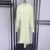 Casual Dresses M-aje Polo Coolared Shirt Dress Tie Front Fit Long Sleeve Mini Dress for Women