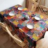 Table Cloth Vintage Bar Cafe Restaurant Art Studio Southeast Asian Ethnic Style TableCloth Fabric ArtFlowerCloth Tea Mantel Mesa Impermeable