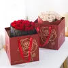 Present Wrap 10 PCS/Lot Valentine's Day Bouquet Bag Rose Garden Tote stor kapacitet Förpackning Storlek 27.5x27.5x27.5cm