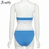 Traje de baño JusaHy Estilo de playa Conjuntos de dos piezas Mujeres con cuello en V Carta informal Bordado Camisola TopBriefs Pantalones cortos a juego Trajes de vacaciones 230518