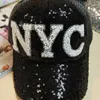 Korean summer new NYC Fashion rice bead sequin mesh baseball cap duck tongue cap sun visor women's fashion hat