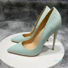 Dress Shoes Superfine High Heelswomen's smal puntige hakken sexy mint 8 cm 10 cm 12 cm maat 33 45