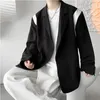 Men's Suits Men's Suit Jacket Men Spring Autumn Korean Button Long Sleeve Tops Loose Color Matching Casual Blaser Masculino Streetwear