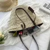 Nxy Bohemia Women Weave Straw Tote Bag Summer Travel Beach Borse Handmade Lady Handbag Rattan Shoulder Side 230424