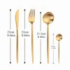 Dinnerware Sets Golden Tableware Cutlery Fork Spoon Knife Set Stainless Steel Cutlery Set Complete Dinnerware Set Black Gold 16 Pcs Eco Friendly 230518