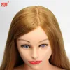 Têtes de mannequin 24 "tête de mannequin haute qualité 80% cheveux réels tête de coiffure mannequin belles poupées blonde cheveux longs tête d'entraînement avec épaule 230517