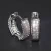 Stud Women Men Hoop Earrings Dazzling Micro Paved Cz Stones Bling Gold Color Anti Allergy Small Hoop Earrings Z0517