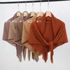 Scarves 100 100cm Pleated Square Muslim Hijab Scarf Chiffon Wrinkle Headscarf Plain Women Headband Solid Islamic Crinkle Shawl And Wrap