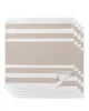 Table Napkin 4pcs Stripes Taupe Square Napkins 50x50cm Party Wedding Decoration Cloth Kitchen Dinner Serving