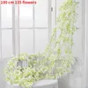 Decorative Flowers 135 Flower Heads 1pcs Silk Artificial Cherry Blossom Rose Vine Wall Hanging Plastic Fake Rattan