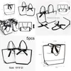 Gift Wrap 5st White Paperboard Black Frame Shop Paper Bag For Promotion Clothing Portable Tote Business Packaging Baggift Drop Deli Dhlo7