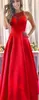 Long Sweety Formal Evening Dresses Crystal Deep V-Neck Sexig Backless Satin A-Line Plus Size Prom Party Gowns 10