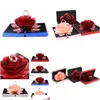 Prezent Piękny 3D UP Rose Ring Box Pudełka zaręczynowe Przechowywanie biżuteria