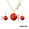 Chains Stainless Steel Chain Necklace Cherry Pendant Earrings Women Fashion Jewelry Set Wholesale