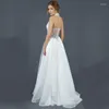 Robe De mariée élégante licou Organza 2023 pantalon avec Train Sexy dos nu combinaisons femmes pour sans manches Vestido De Novia