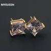 Stud Classic Square Cubic Zirconia Stud Earrings for Men Small CZ Crystal Women Studs Ear For Party Mens Earrings hip hop jewelry Z0517