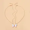 Naszyjniki wiszące 1PAIR Piękno Butterfly for Women Girl Special Gift Mother Daughter Fine Chokers Siostra Friend 230517