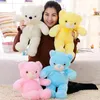 30 cm 50 cm Kleurrijke Gloeiende Teddybeer Lichtgevende Knuffels Kawaii Light Up LED Gevulde Doll Kids Kerst