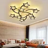 Candeliers lideraram o lustre moderno para a sala de jantar de estudo da sala de jantar, iluminação deco iluminação de acrílico Stars Lamps Dimmable com remoto