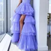 Skirts Tiered Skirt Party Wear Faldas Tulle Maxi Adults Womens Floor Length Jupe Hi Low Front Short Back Long