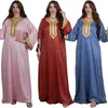 Abbigliamento etnico AB169 Medio Oriente Dubai Robe Abito musulmano Bronzato fatto a mano in pizzo Drill Donne da sera dell'Arabia Saudita