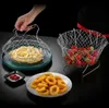 New 304 Stainless Steel Telescopic Frying Basket Foldable Potato Basket Colander Multi-function Kitchen Tool Frying Drainer