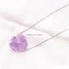 Anhänger Halsketten Naturstein Amethyst Fluorit Irregar Citrin Rosa Kristall Halskette für Frauen Schmuck Drop Lieferung Penda Dhgarden Dhzd6