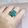 Wedding Rings est ice flower gemstone ring 925 silver fashion paraiba cubic zirconia party engagement jewelry gift 230517