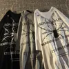 Mens Camisetas Europeu e Americano Colar Cool Spider Letter Camiseta Homens Mulheres Ins Verão Solto Camisa de Manga Curta para Amantes Roupas 230518