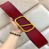 Créateur de mode ceinture à grande bouche haut ceintures pour femmes cuir design de marque avec des cuirs noirs et rouges largeur de 7,0 cm
