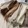 Scarves Winter Cashmere Scarf Women Thick Warm Shawls And Wraps Lady Wool Plain Solid Pashmina Blanket Poncho Fashion Tassels Snood