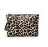 Mode cosmetische tassen vrouwen pu luipaard zebra print avond retro rits ritshandtas opbergzak grote make -up envelope tassen van tote make -up