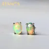 Hoop Huggie ITSMOS Natural Opal Earrings s925 Sterling Silver Lucky Elf Post Studs Earring Lover Colorful Jewelry for Women Girl Gift 230517