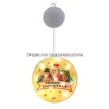 Christmas Decorations Xmas Led Hanging Light Merry Tree Window Lighted Pendant Color Printing Round Shape Curtain Lights Drop Delive Dhane