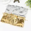 Jewelry Stand 30pcs 7x9cm 9x12cm 10x15cm Metallic Foil Packing silverGold Color drawstring Velvet bag Wedding Gift Candy Bags Pouches 230517