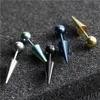 Stud UVW298 2pc Trendy Stainless Steel Spike Stud Earrings for Women Men Helix Piercing Body Jewelry Silver Color Pendientes Brincos Z0517