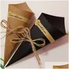 Emballage cadeau Boîtes de cônes de bonbons attrayants Petit support de cône de papier Supports légers de bricolage pour la livraison à la maison Fête de fête de jardin Su Dhphj