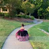 자수 볼 가운 아플리케 라인트 톤 크리스탈 어린이 공주 드레스 미인 대회 생일 드레스 멕시코 샤로