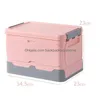 Storage Boxes Bins Foldable Box Sundries Book With Lid Home Dorm Room Car Collapsible Organizer Drop Delivery Garden Housekee Organ Dh6Tj