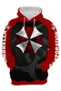 Sweats à capuche pour hommes Resident Umbrella Corporation Cosplay Uniforme à capuche Streetwear Mens Zipper Hoddies Manteaux Sweat