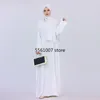 Ropa étnica Abaya Mujer musulmana Color sólido Tela arrugada Vestidos modestos CasuaI Islámico Dubai Turk Under Garment Ramadan Eid