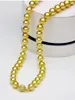 Chaines charmantes 18 "9-10 mm Sea naturel South Véritable collier rond doré