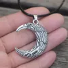 Chaînes Norse Celtics Slave Viking Lune Corbeau Collier Talisman Double Face Oiseau Bijoux